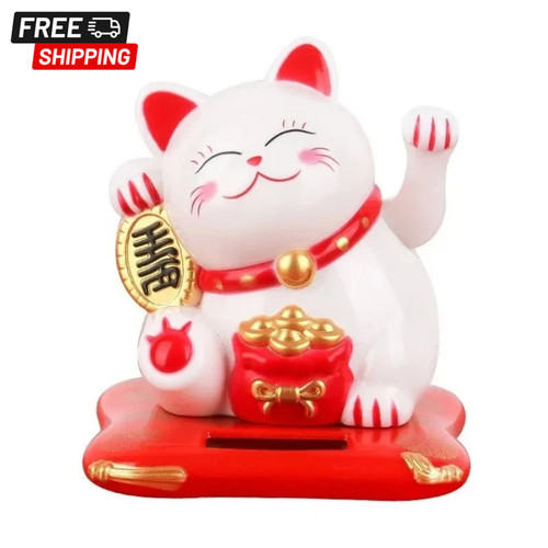 Solar powered chinese maneki - powered,