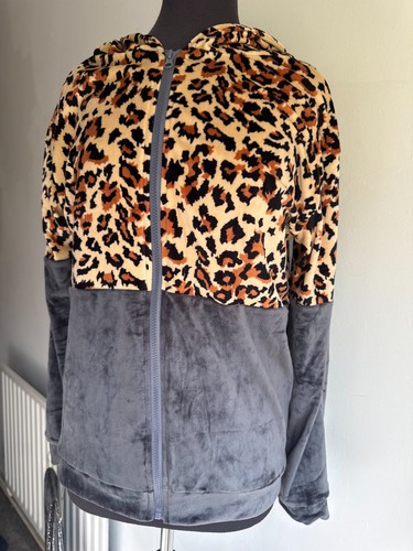 Ladies leopard print velour - print,