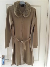 Alexara Long Cardigan Size M Detachable Fur Collar