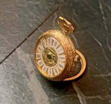 FAB Vintage Swiss ESTYMA 17 Jewels, TRAVEL ALARM PENDANT POCKET WATCH EASEL BACK