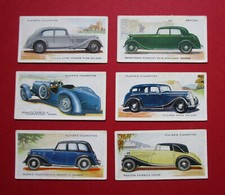 PLAYER 6 VINTAGE 1937 CIGARETTE CARDS  SERIES  2  MOTOR CARS   2-3-9-22-33-36