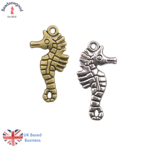 Seahorse pendant charms - 10,