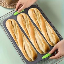 3Slot Baguette Pan Silicone Mold Non-Stick Bread Baking Loaf Mold Baking Tray UK