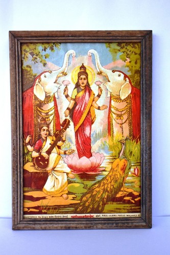 Vintage print laxmi saraswati - laxmi,