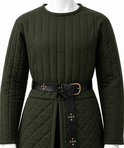 Green medieval gambeson coat - medieval,
