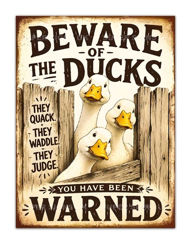 Funny beware the ducks - of, "