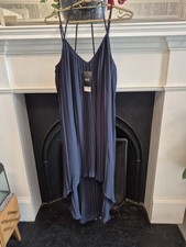 BNWT  Next Chiffon Pleated Dip Hem Dress.size 14 RRP£55