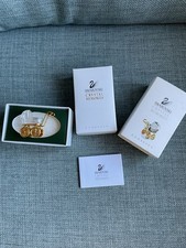 Swarovski Chrystal and Gold Plated Pram Ornament with Original Box Mint