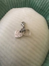 Thomas Sabo Double Heart Charm 925 Silver I Love You Lobster Clasp Dangle Charm