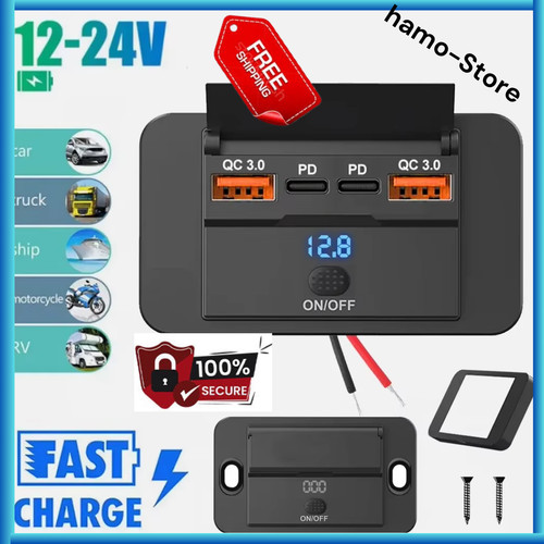 Car 12v 24v - c, usb