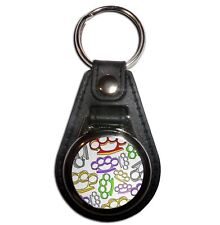 Knuckle Duster Pattern Plastic Medallion Key Ring (61mm x 38mm)