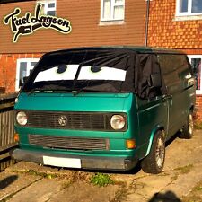 VW T25 Front Window Screen Cover Black Out Blind Curtain Wrap Sleepy Eyes Green