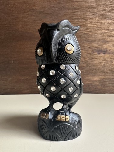 Small carved wooden - wooden, owl
