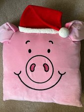 Percy Pig  Cushion Christmas Hat Pink Soft Marks & Spencer M & S