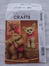 McCALL'S M5548 CHRISTMAS PET DOGS & STOCKINGS  TOY  SEWING PATTERN