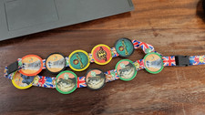 Chessington World of Adventures badges and M&M's lanyard