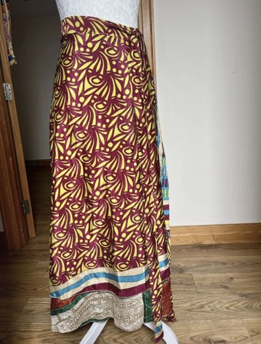 Long silk skirt - long, boho