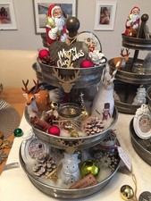 GALVANISED METAL 3 TIER DISPLAY STAND