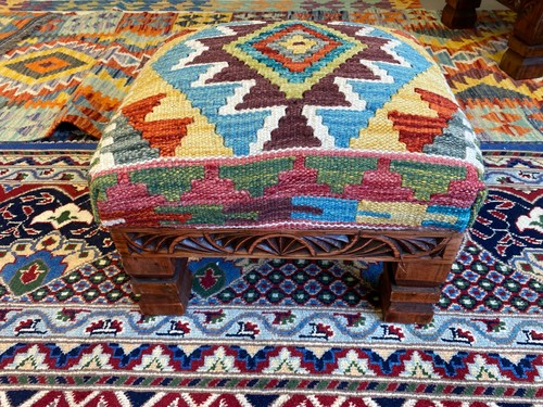 Afghan mazar kilim camel - camel, wool