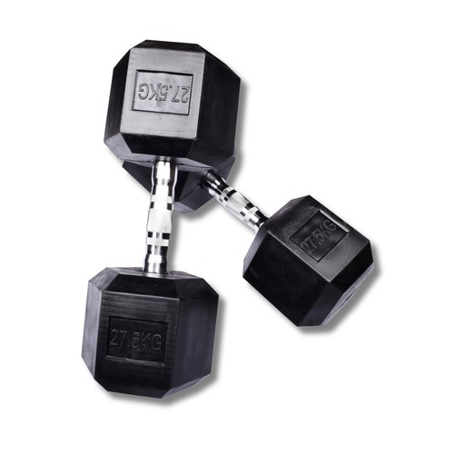 Exersci rubber hex dumbbells - hex,