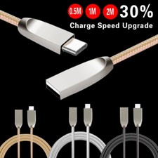 Braided Fast 0.5m-2m  Type C USB Data Sync Charger Cable Lead For Phone Tablet