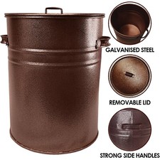 Metal Ash Bucket Fireside