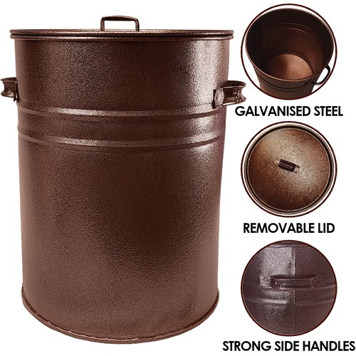 Metal ash bucket - ash, fireside