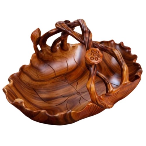 Carved wooden fruit - carved, basket