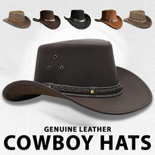 Real Leather Cowboy Hat Men