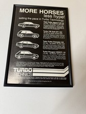 Framed Original 1989 Turbo Technics Mk2 VW Golf GTi Ford Granada Magazine Advert