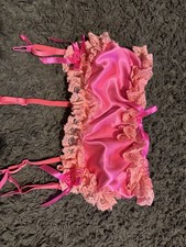 Shocking pink satin sissy - satin,