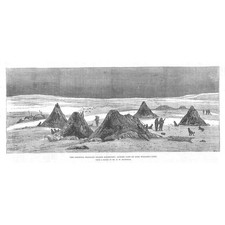 CANADA Franklin Search Expedition Camp at King Williams Land-Antique Print 1881