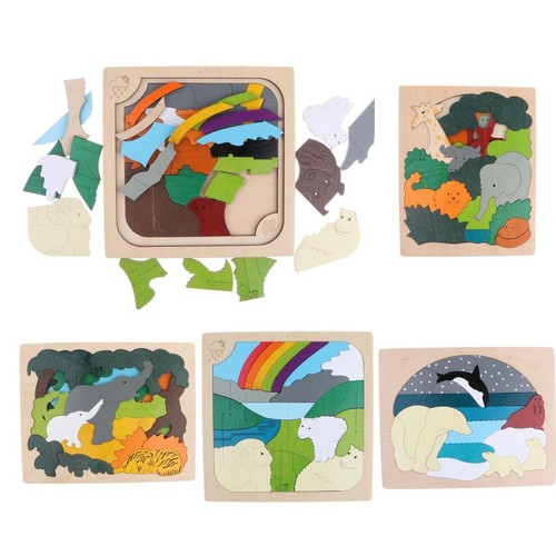 Wooden animal puzzle children - wooden,