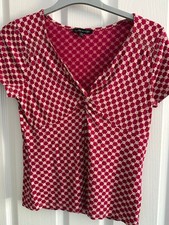 Laura Ashley Women's Top UK 16 Daisy Pattern Jersey stretch material v neck