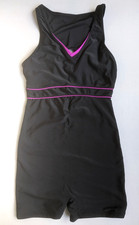 Slazenger Black & Pink Boyleg One Piece Swimsuit - Size UK 10 / M / 32"
