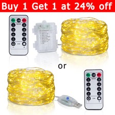 String Fairy Lights USB/Battery 2/5/10/20M Rice Copper Wire Remote Control Timer