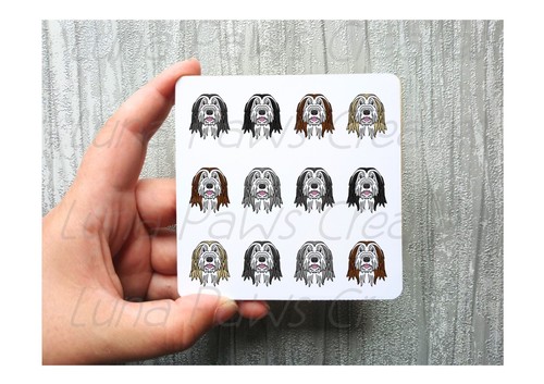 Bearded collie coaster - bearded,