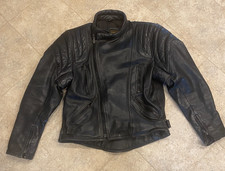Bikers Paradise Men's Cowhide Black Leather Motorcycle Motorbike Jacket Size 44