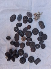 ANTIQUE SILVER PLATED ACORN FINIAL KNOP + 40 BAKERLITE/WOODEN KNOPS FOR TEAPOTS