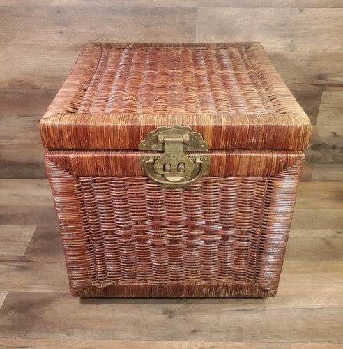 Vintage wicker brass rattan - vintage,
