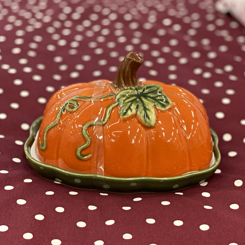 Pumpkin ceramic covered butter - pumpkin,