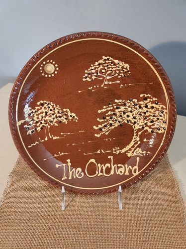 Henderson redware plate - redware,, 10"
