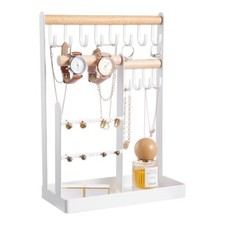 4 Tiers Earring Display Stand Necklace Hanging Rack Jewelry Storage Holder Stand