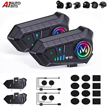 2X Bluetooth Motorcycle Helmet Intercom Wireless Motorbike Waterproof Headphone