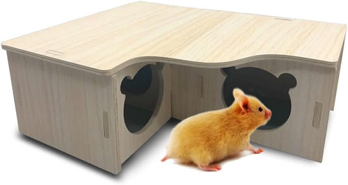 Wooden hamster house corner - hamster,