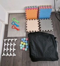 BRIAN & DANY Baby Playpen 128 x 128 x 68cm Playpens for toddlers - Black Mesh