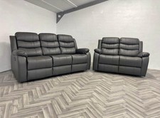 Roma | Grey | Leather Recliner