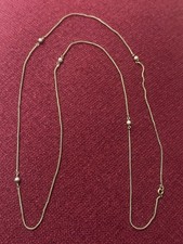 Antique Victorian Gold Tone Pearl Necklace, 36”, Very Unique