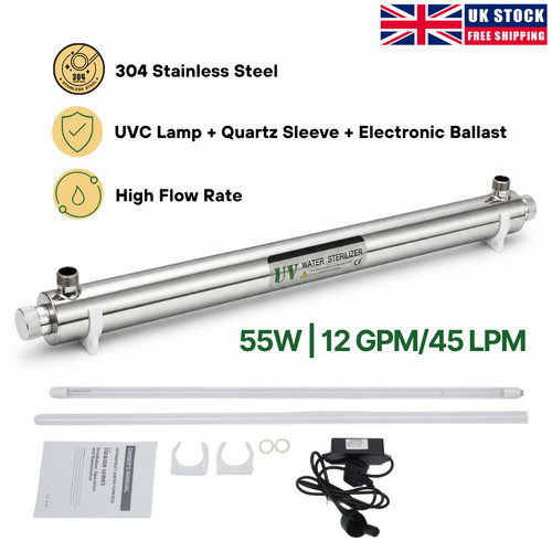 Water steriliser 55w 12gpm - uv,