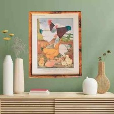 Framed Rhode Island Red and Light Sussex Cross print by Bruff Jackson c1910